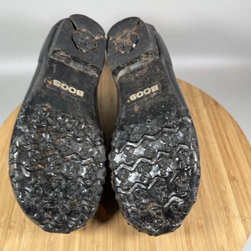S Bogs Womens Rue Slip On Waterproof‎ Rain Shoes Size 6 Black